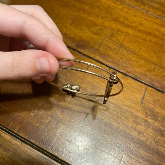 Alex and Ani Rose Gold Love Bangle Bracelet with Heart Charm - Picture 4 of 5